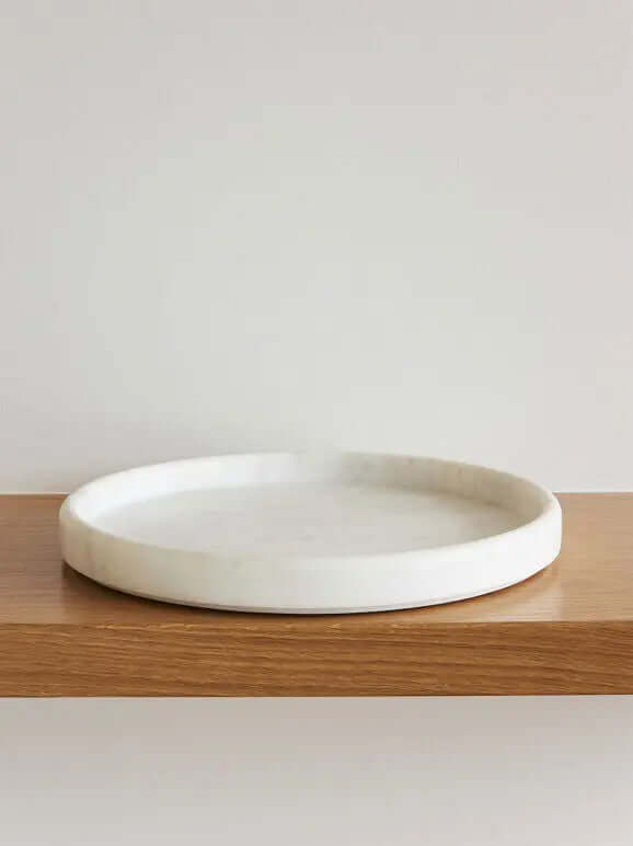 White Marble Round Tray Città