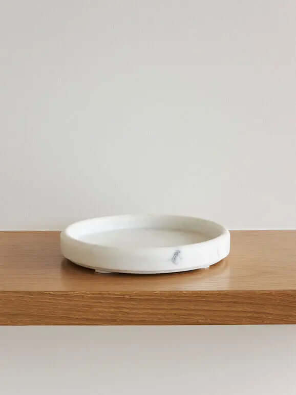 White Marble Round Tray Città