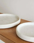 White Marble Round Tray Città