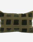 Emerald Velvet Checker Cushion Cover