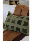Emerald Velvet Checker Cushion Cover