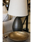 Delhi Oval Small Beaten Lamp Base Gold/ Bronze Finish