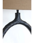 Forged Circular Lamp Base in Matt Black