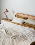 Monday Linen Duvet- Chalk/Miso Stripe