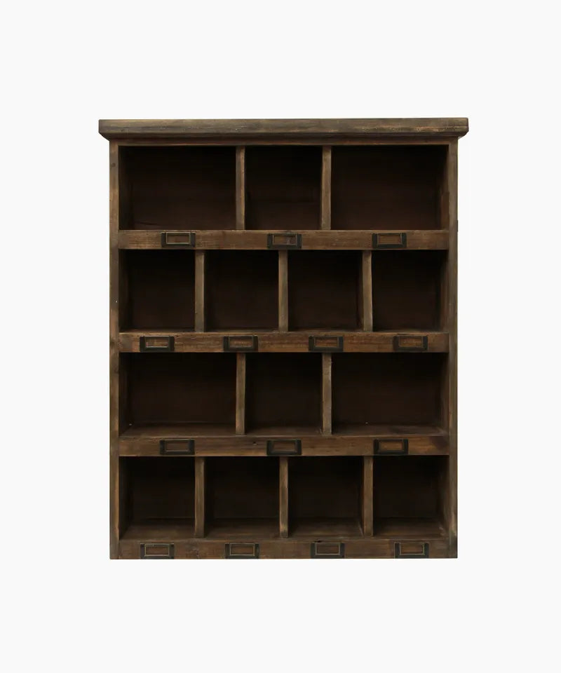 Wooden Cubby Wall Shelf