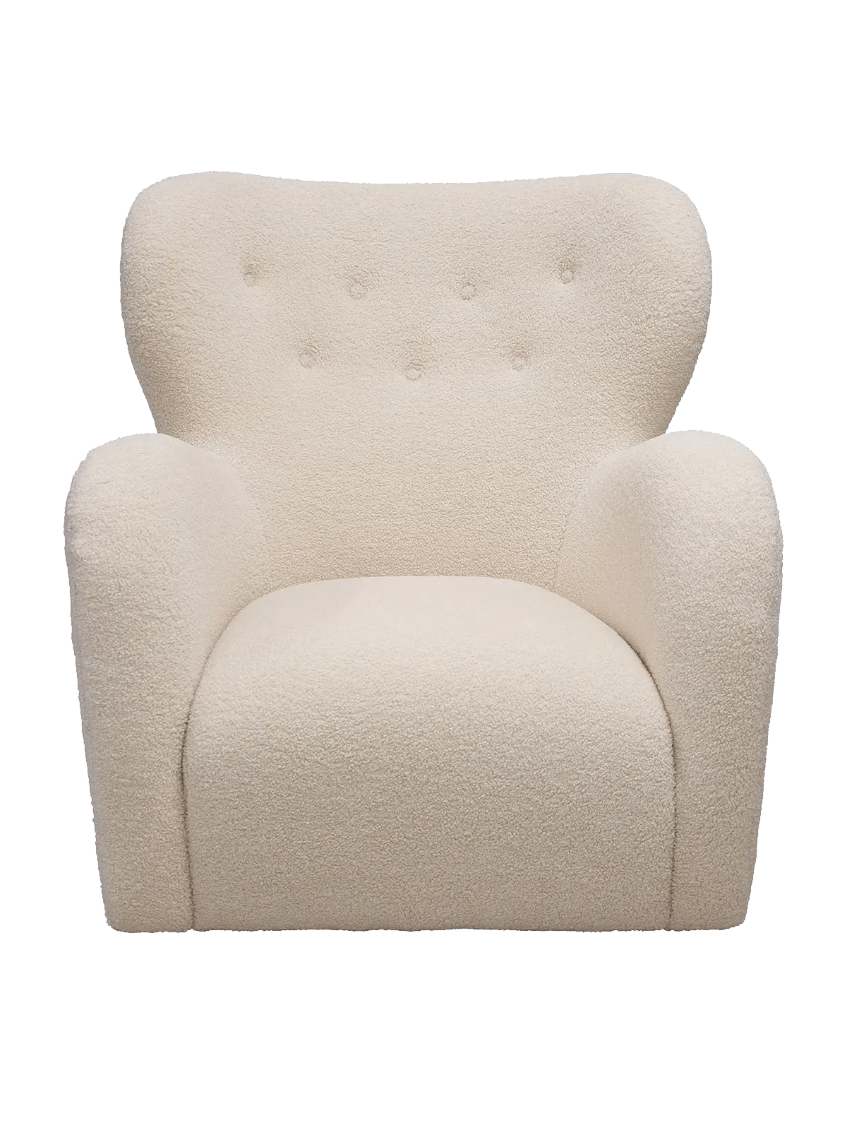 Baxter Cruz Off-White Faux Shearling Swivel Club Chair May Time
