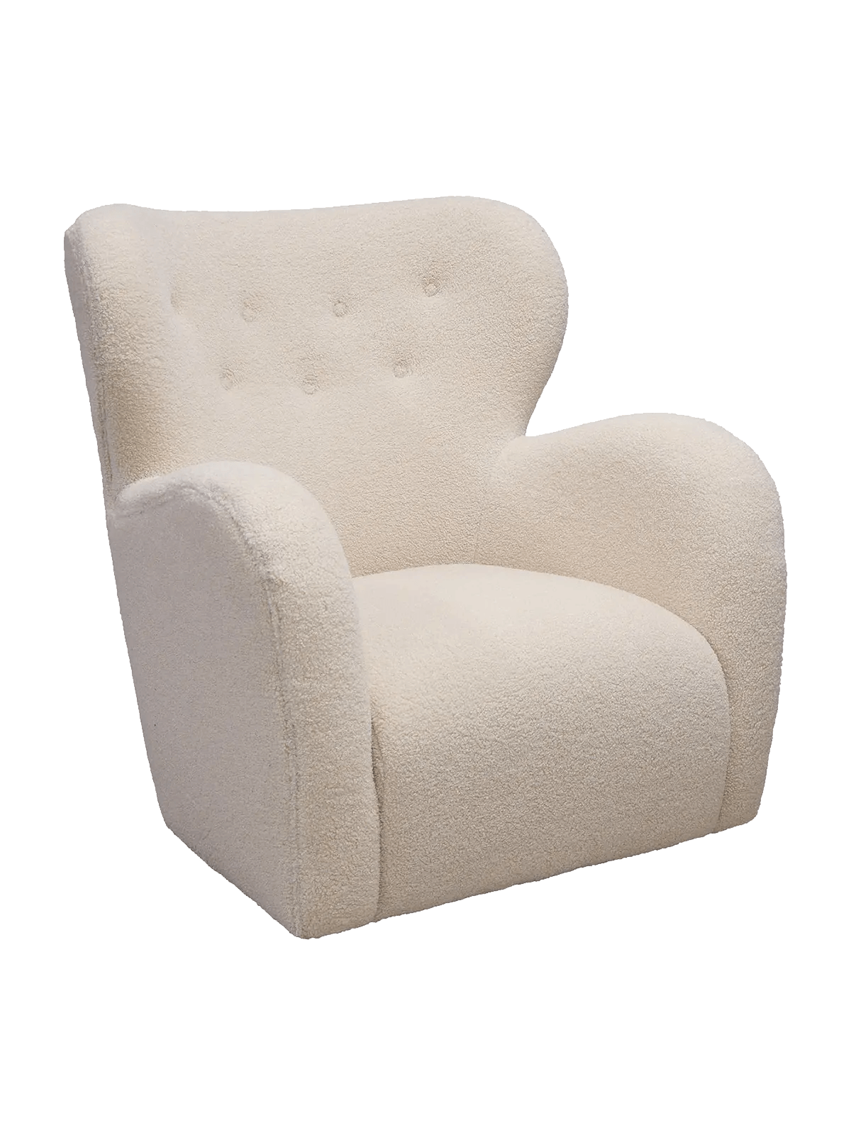 Baxter Cruz Off-White Faux Shearling Swivel Club Chair May Time