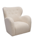 Baxter Cruz Off-White Faux Shearling Swivel Club Chair May Time