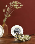 Dotted Round Cream Frame May Time