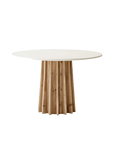 Jones Gathered Round Dining Table Off-White/Natural May Time