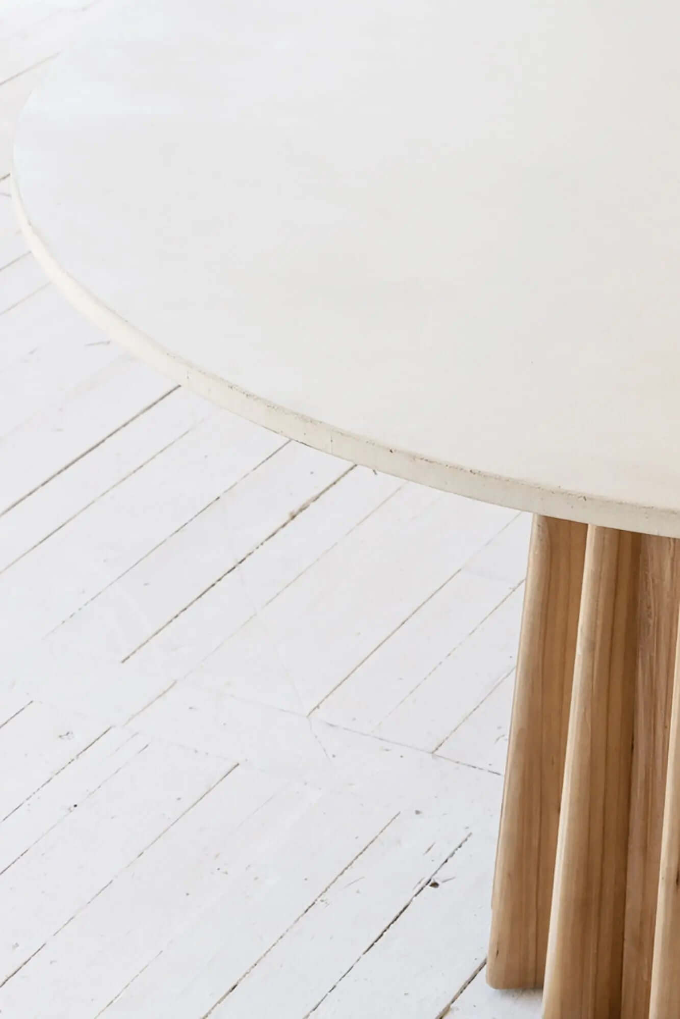 Jones Gathered Round Dining Table Off-White/Natural May Time