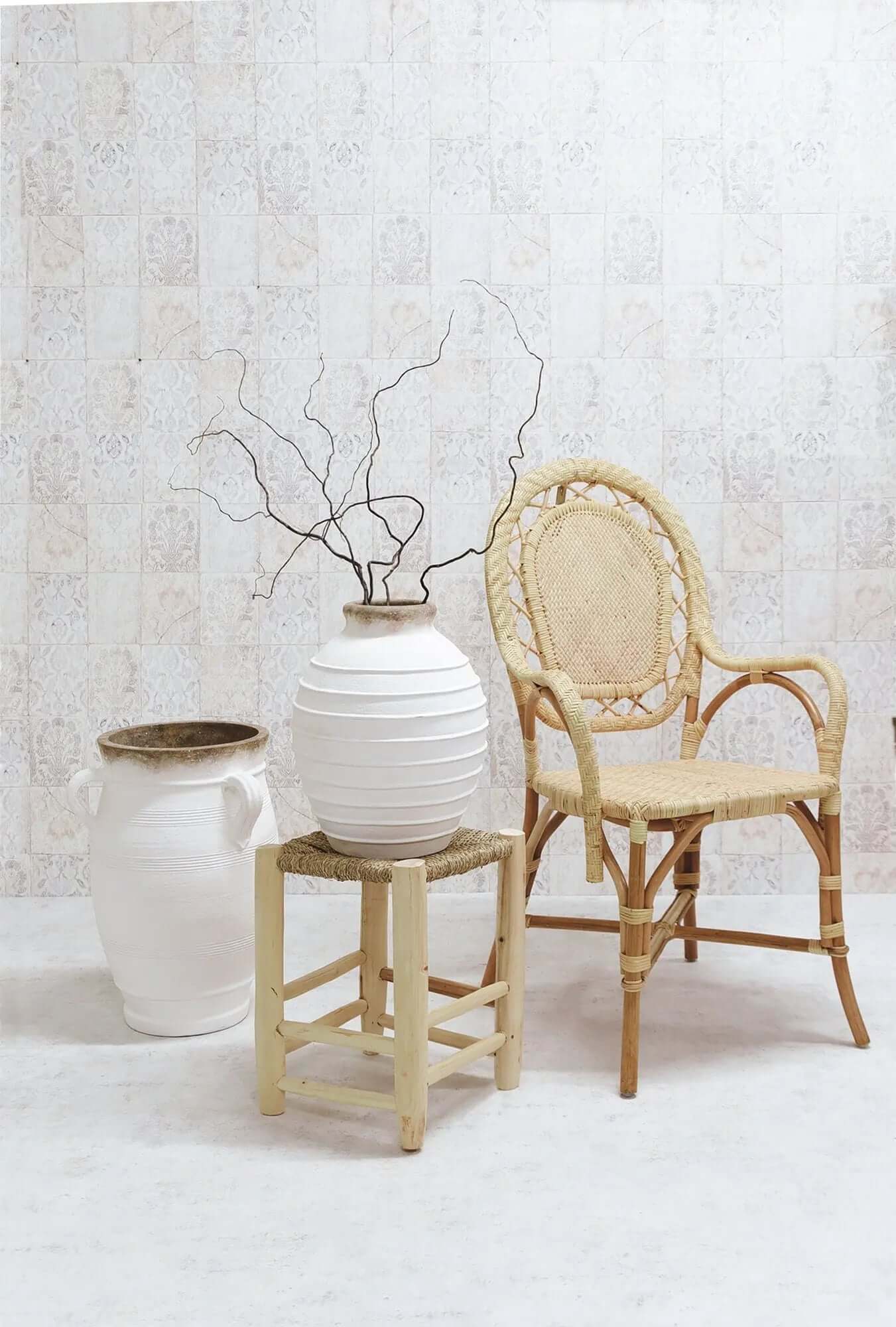 Tuscan Ridged White Pot My Store