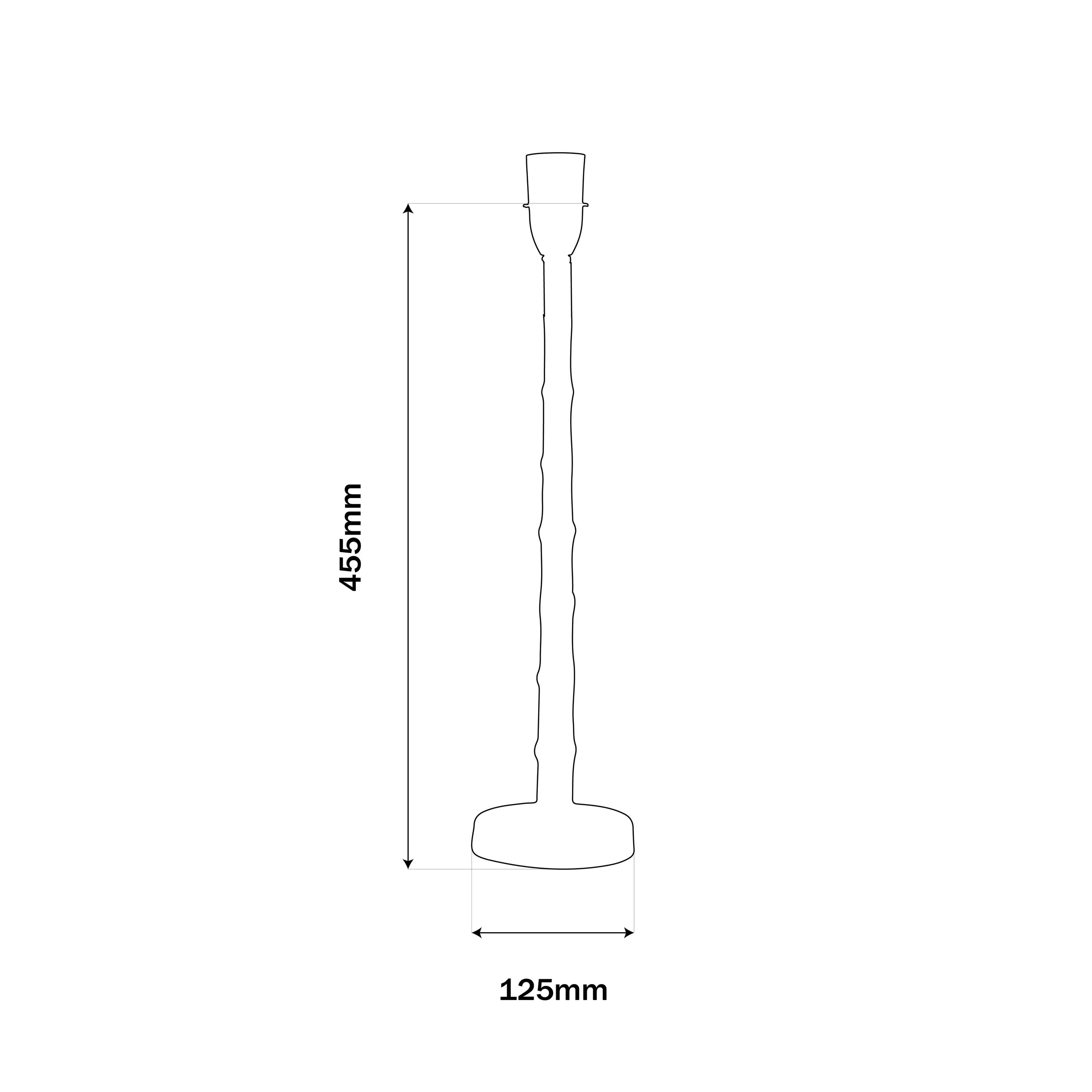 Havana Ridged Candlestick Lamp Base