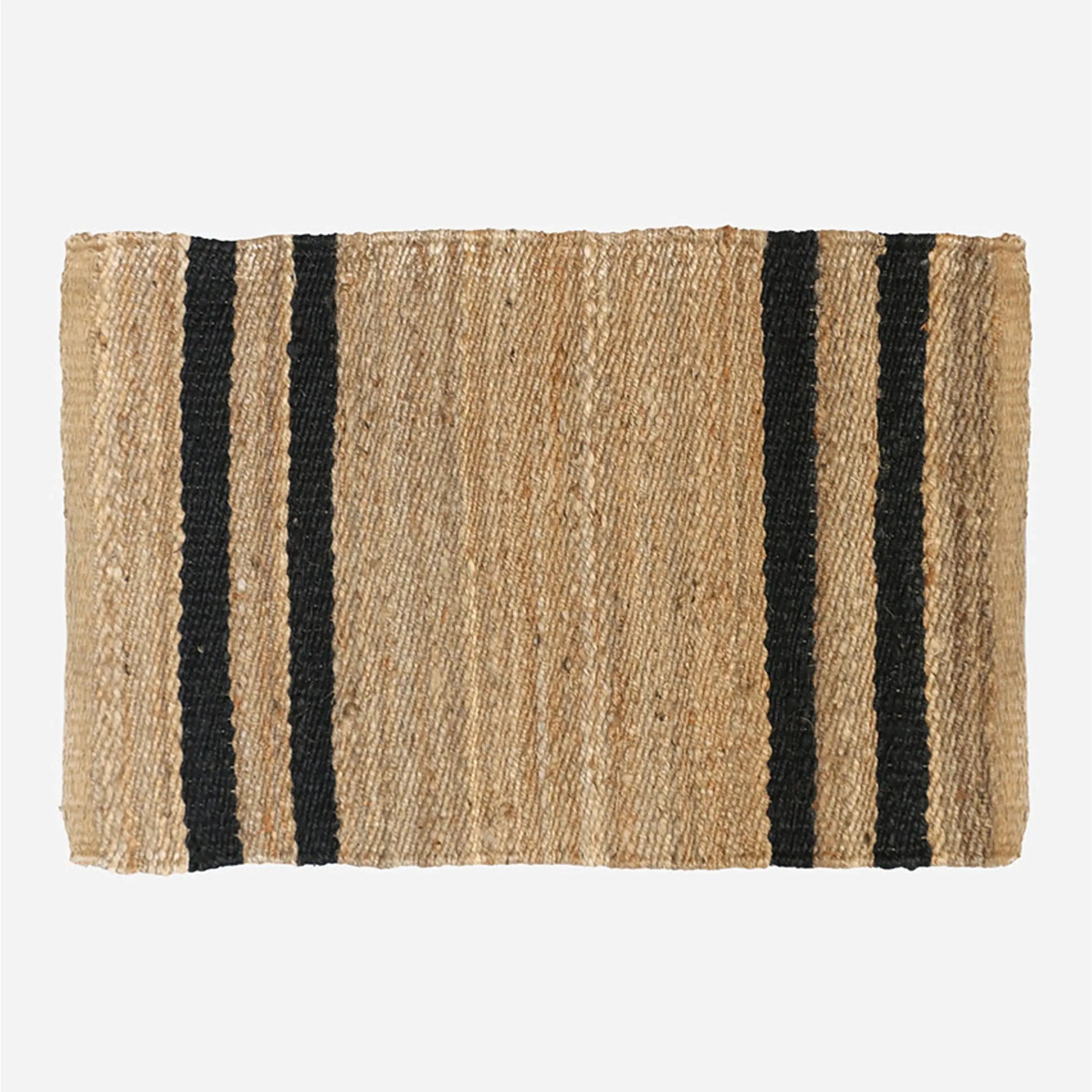 100% Jute Doormat Natural Sisal with Black Stripes CC Interiors