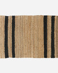 100% Jute Doormat Natural Sisal with Black Stripes CC Interiors
