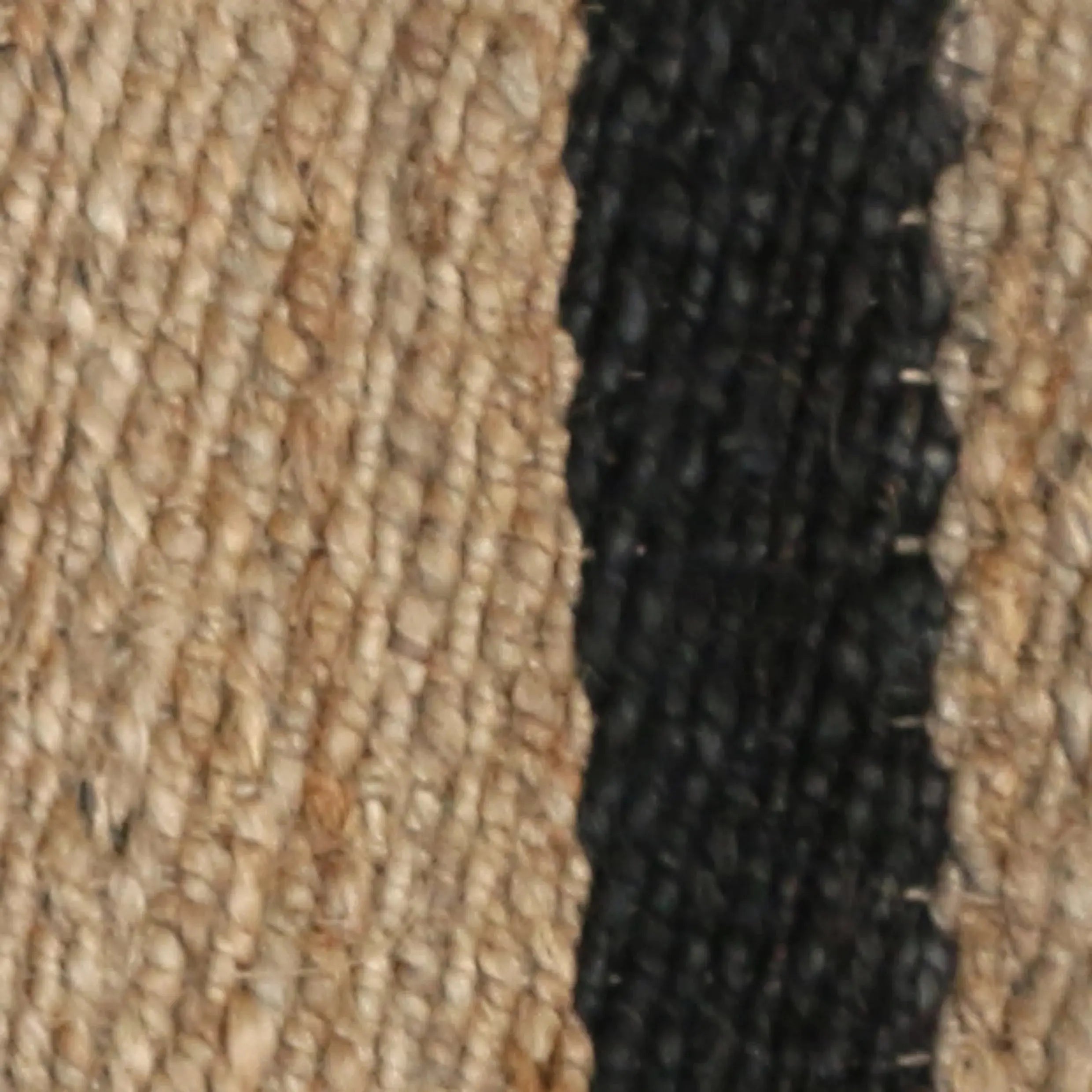 100% Jute Doormat Natural Sisal with Black Stripes CC Interiors