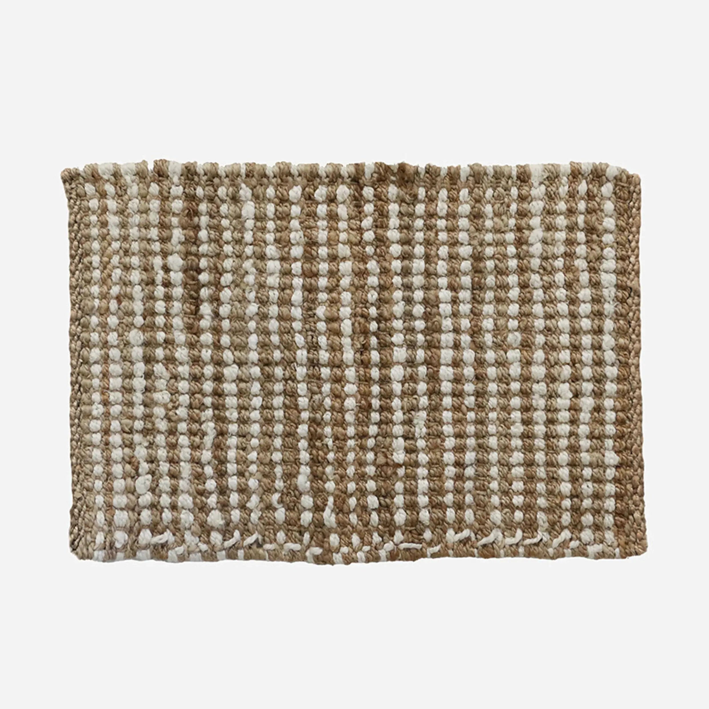 100% Jute Doormat Natural & White CC Interiors