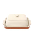 Porto Terracotta Ribbed Butter Dish | Stone