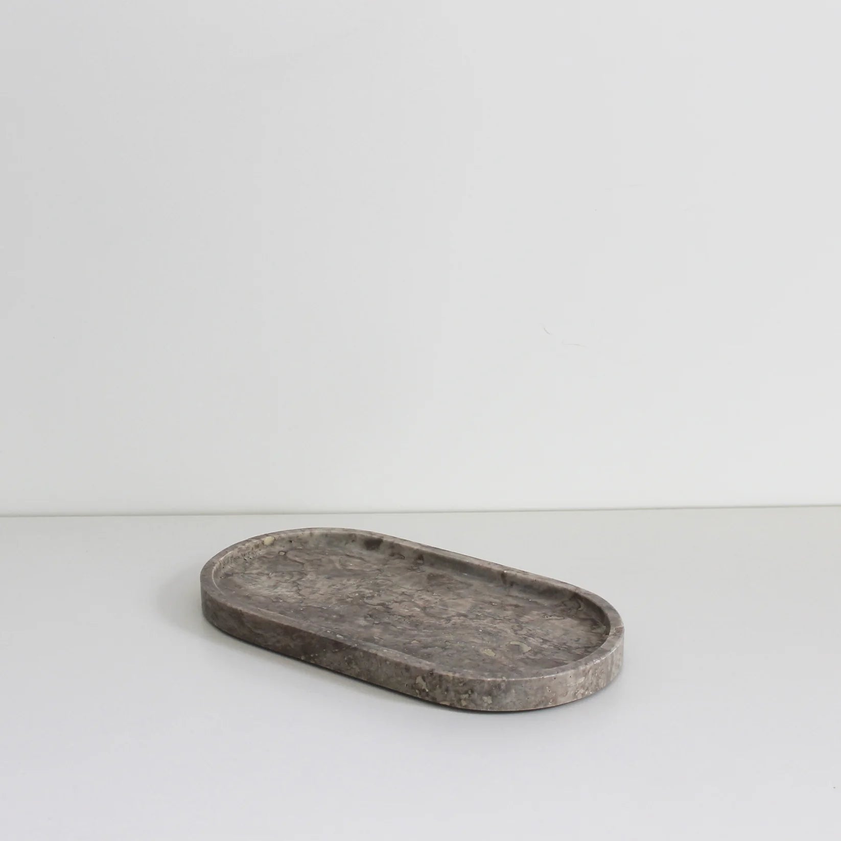Outline Tray | Silver Travertine