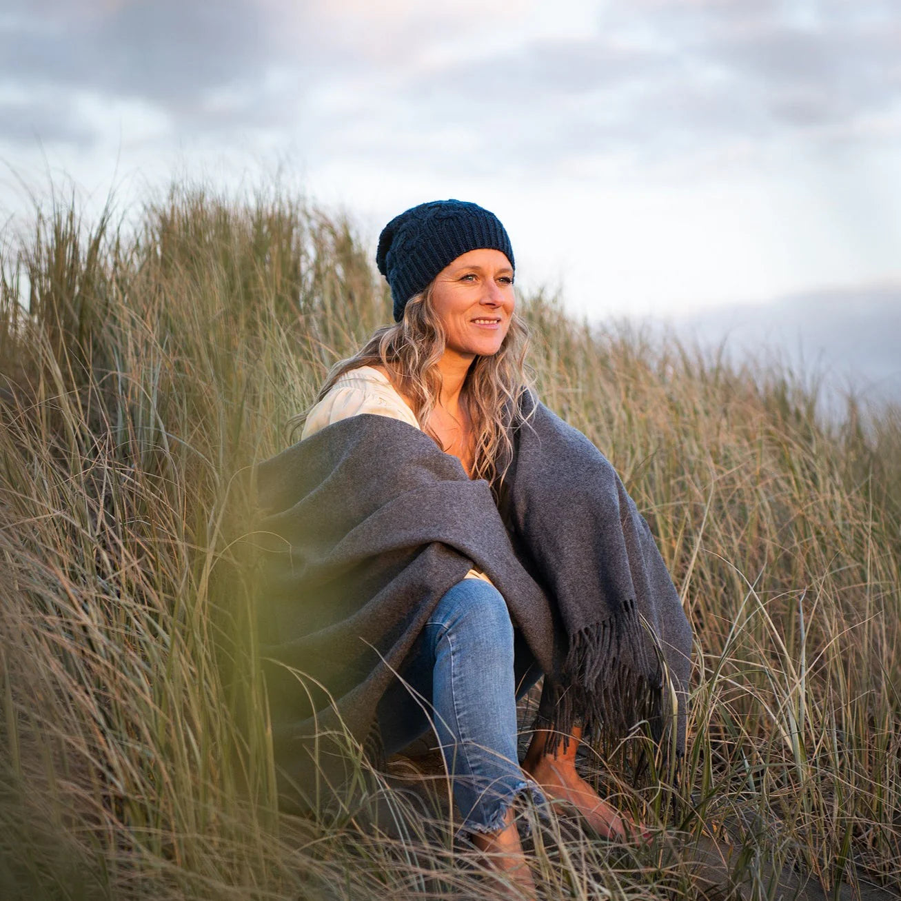 LOOM Cashmere Merino Throw | Grey Flannel