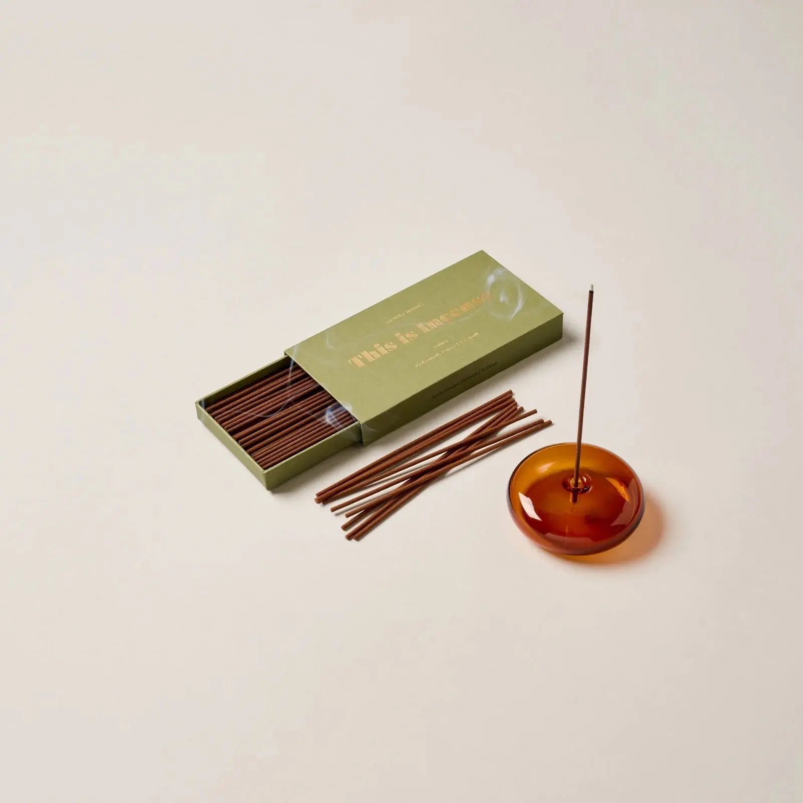 Amber Glass Vessel Incense Holder Gentle Habits