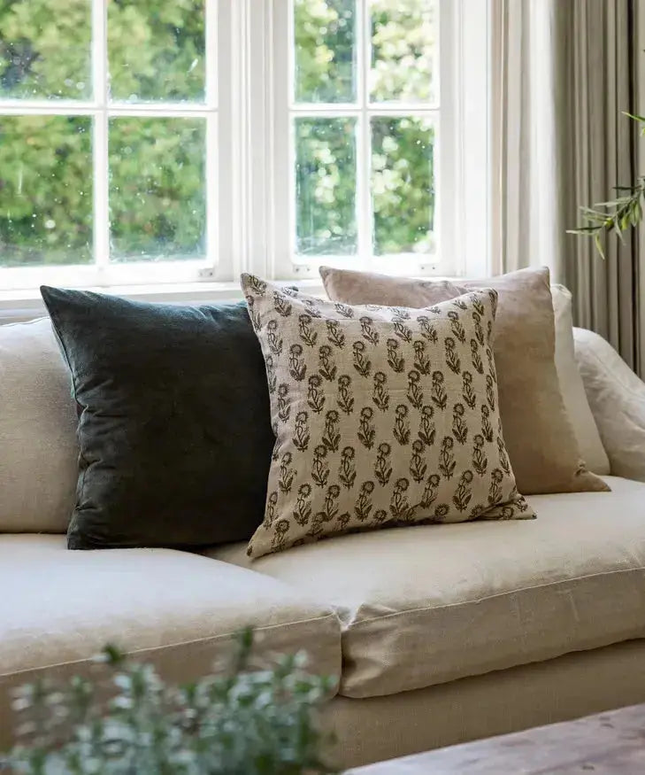 Liliana Floral Handblock Cushion Cover French Country Collections