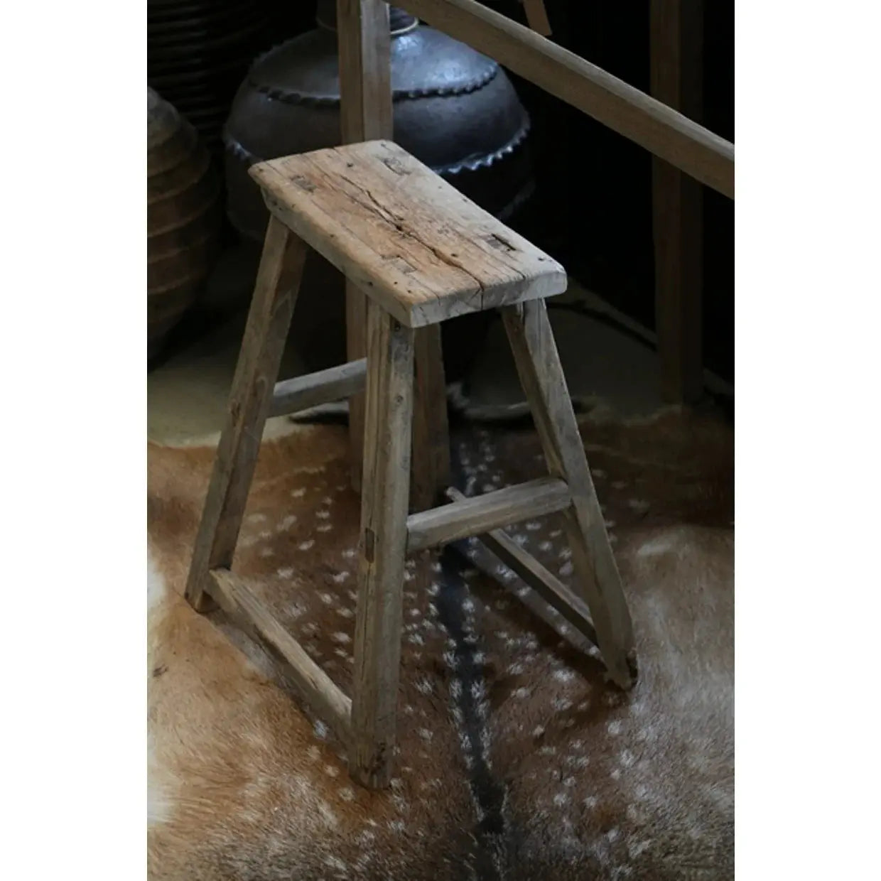 Antique Wooden Stool CC Interiors