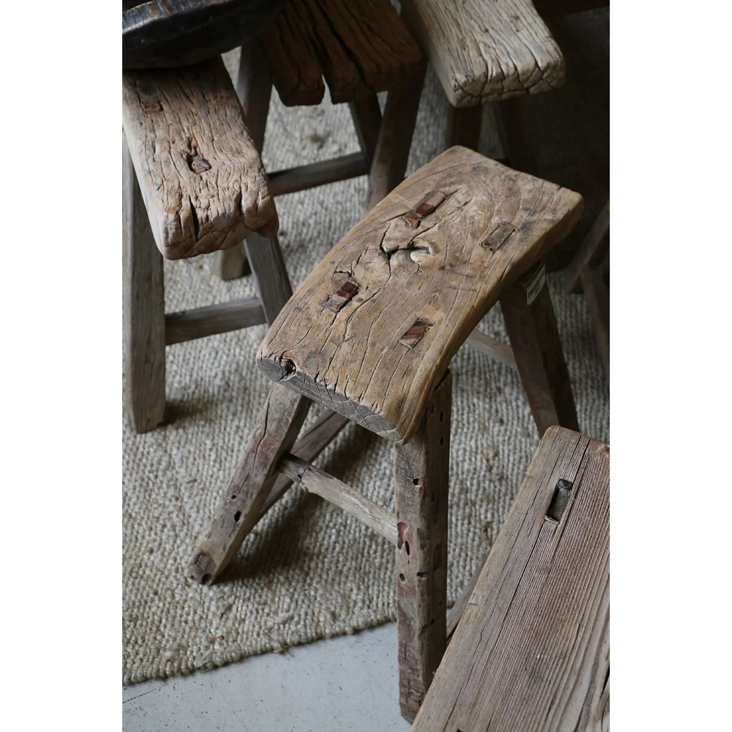 Antique Wooden Stool CC Interiors