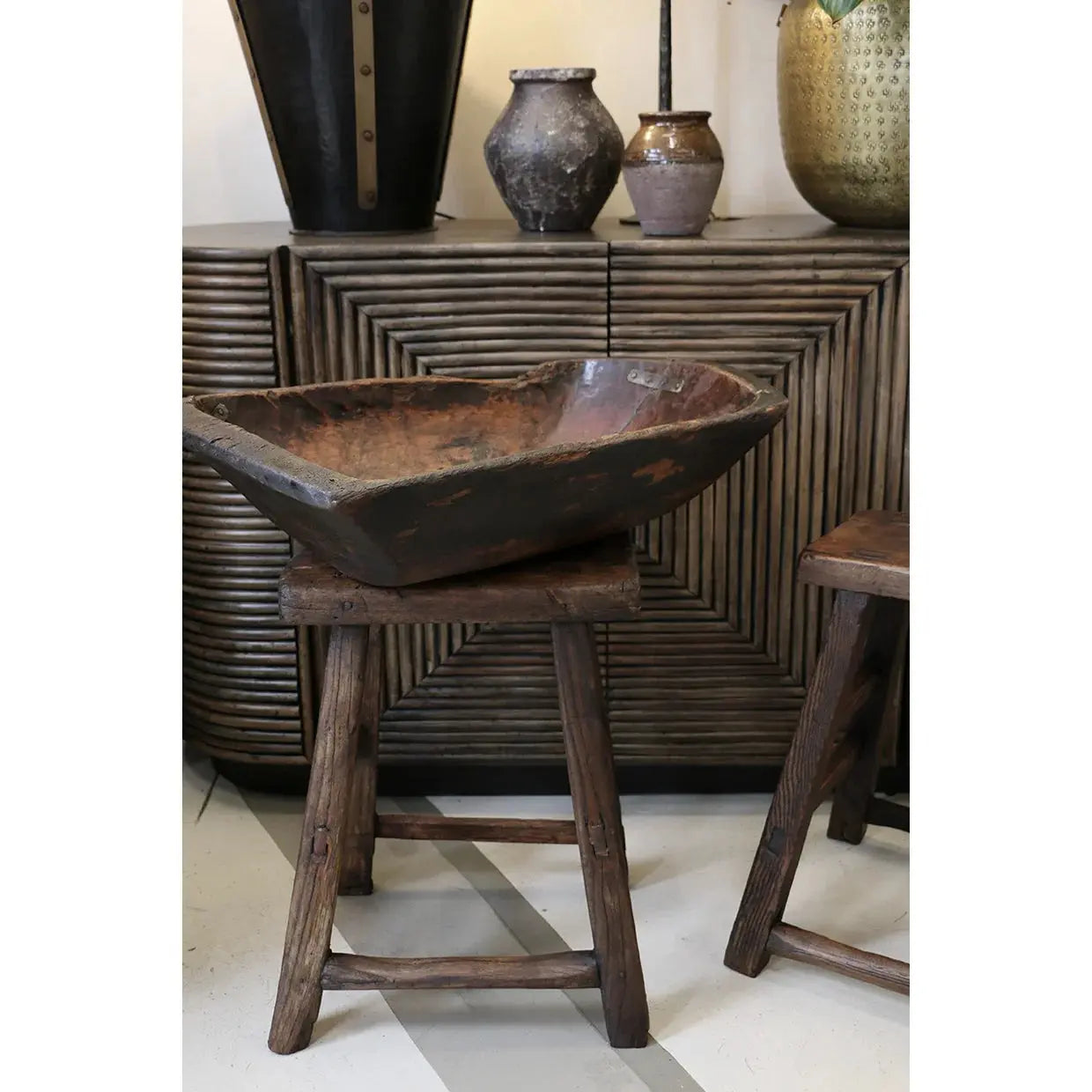 Antique Wooden Stool CC Interiors