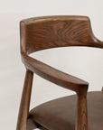 Ash Wood and Brown Leather Dining Chair Hawthorne Group