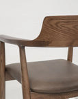 Ash Wood and Brown Leather Dining Chair Hawthorne Group