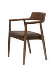 Ash Wood and Brown Leather Dining Chair Hawthorne Group