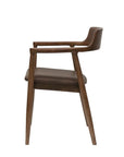 Ash Wood and Brown Leather Dining Chair Hawthorne Group