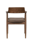 Ash Wood and Brown Leather Dining Chair Hawthorne Group