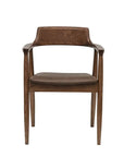 Ash Wood and Brown Leather Dining Chair Hawthorne Group