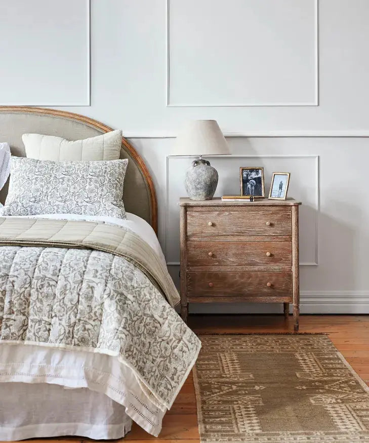 Athena Handblock Natural Bedding Marmaduke Shoppe