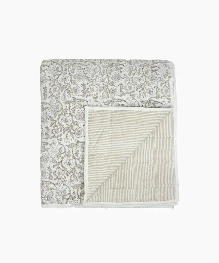 Athena Handblock Natural Bedding Marmaduke Shoppe