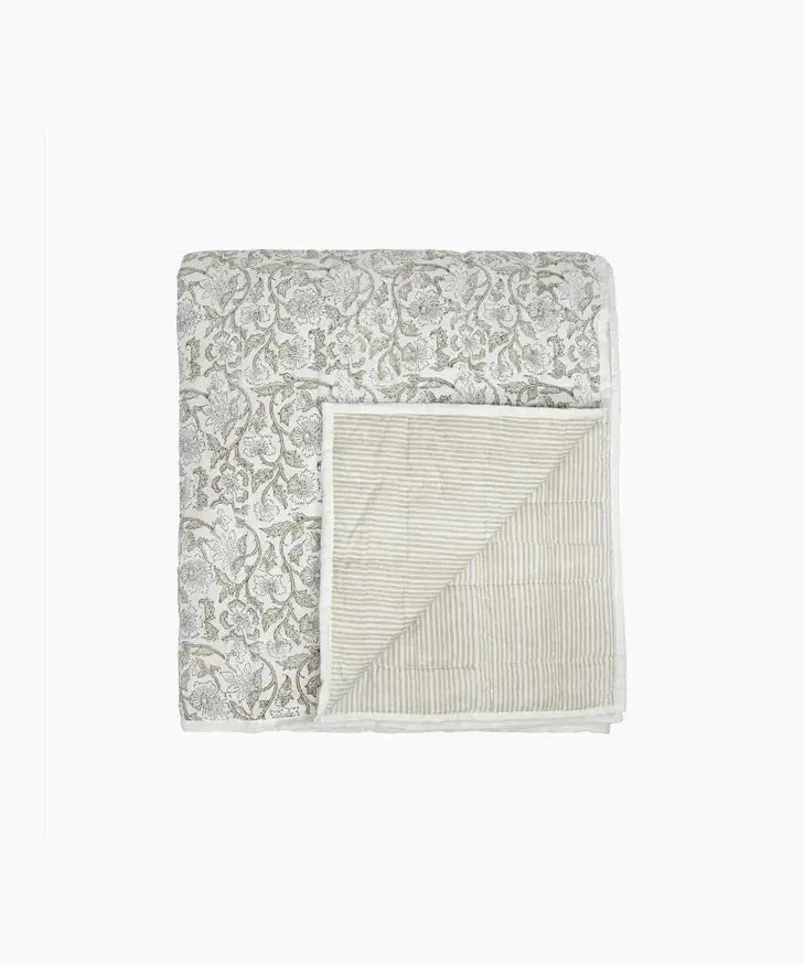 Athena Handblock Natural Bedding Marmaduke Shoppe