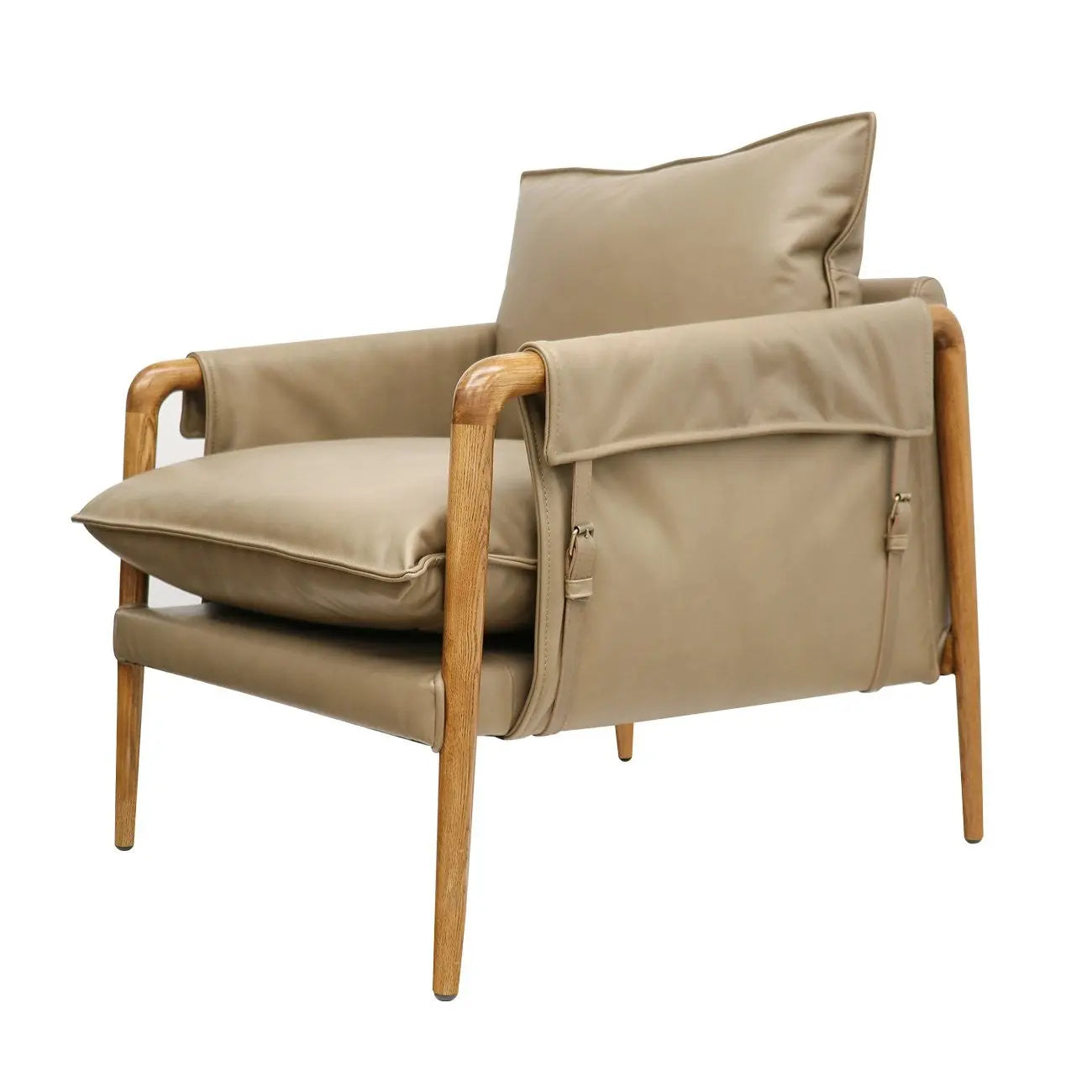 Beige Leather Armchair Hawthorne Group