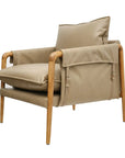 Beige Leather Armchair Hawthorne Group