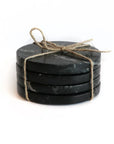 Black Marble Round Coasters Hawthorne Group