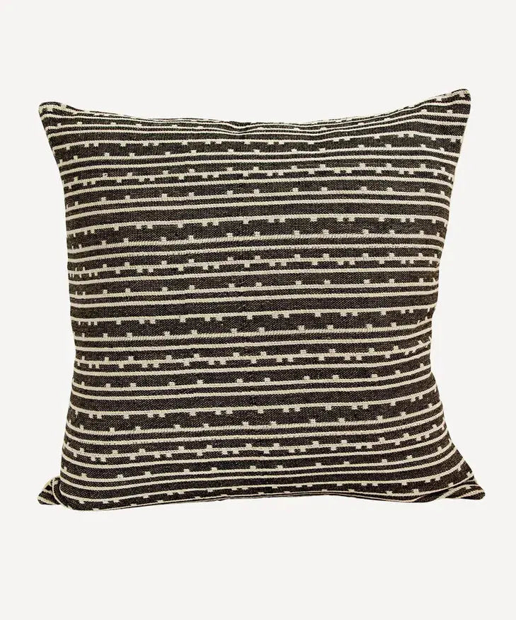 Black Natural Stripe Cushion Cover French Country Collections