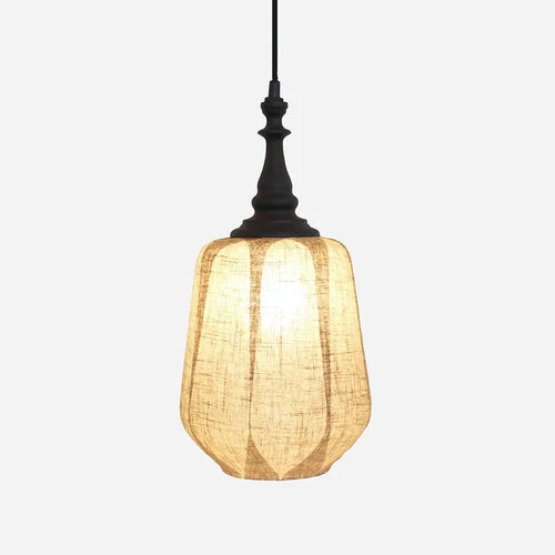 Medina linen &amp; glass hanging light