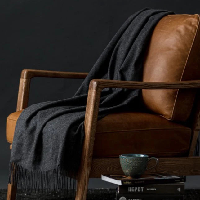 LOOM Cashmere Merino Throw | Grey Flannel