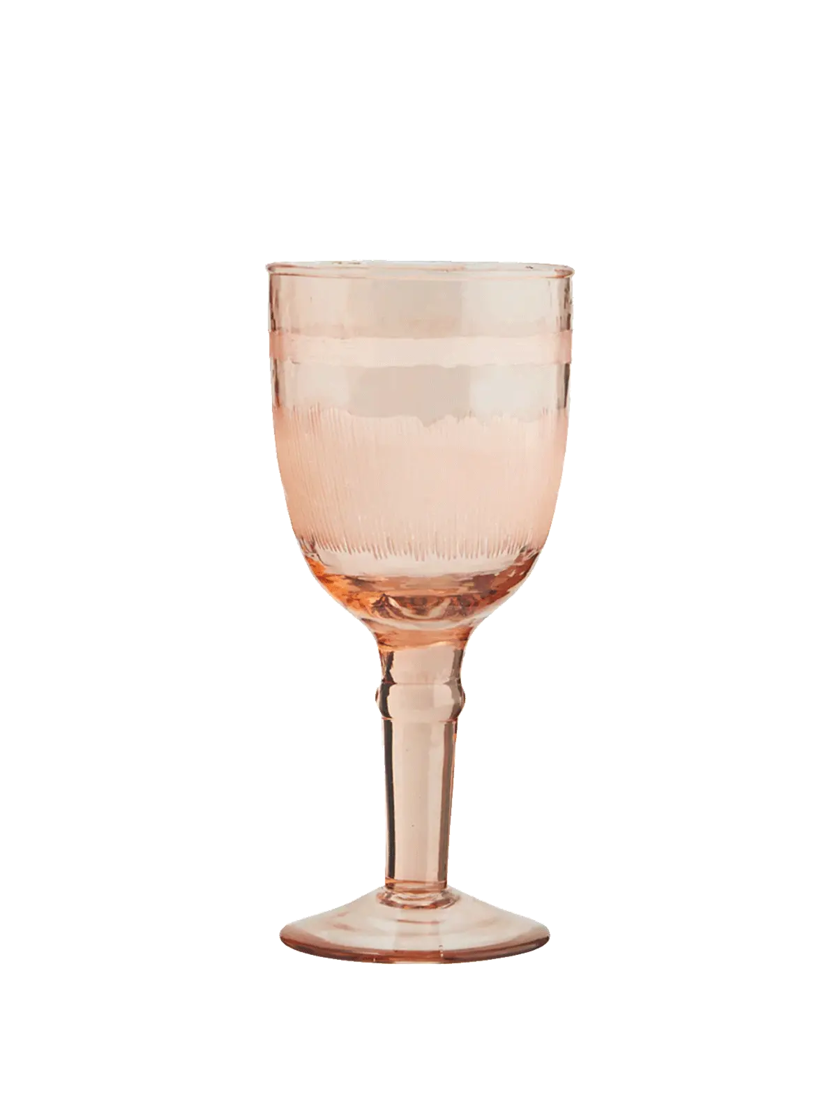 Coral Hammered Wine Glass with Stripes Wooden Horse