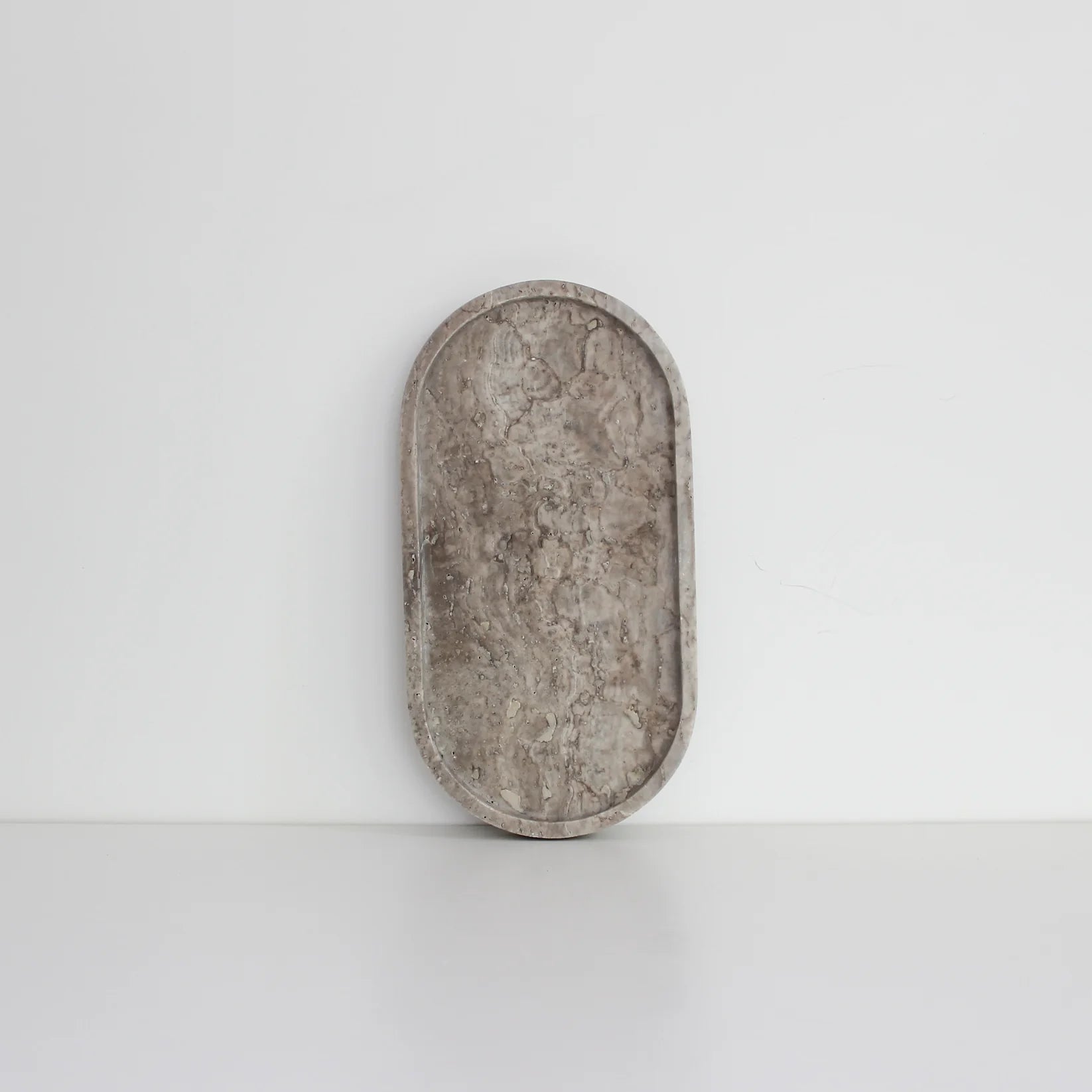Outline Tray | Silver Travertine