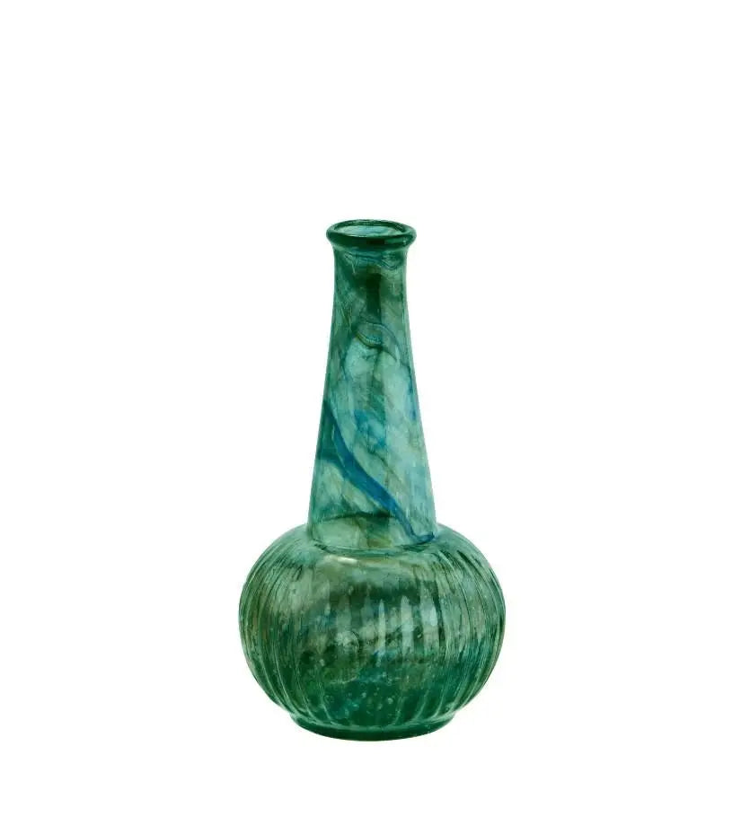 Green marble Recycled Glass Vase Wooden Horse