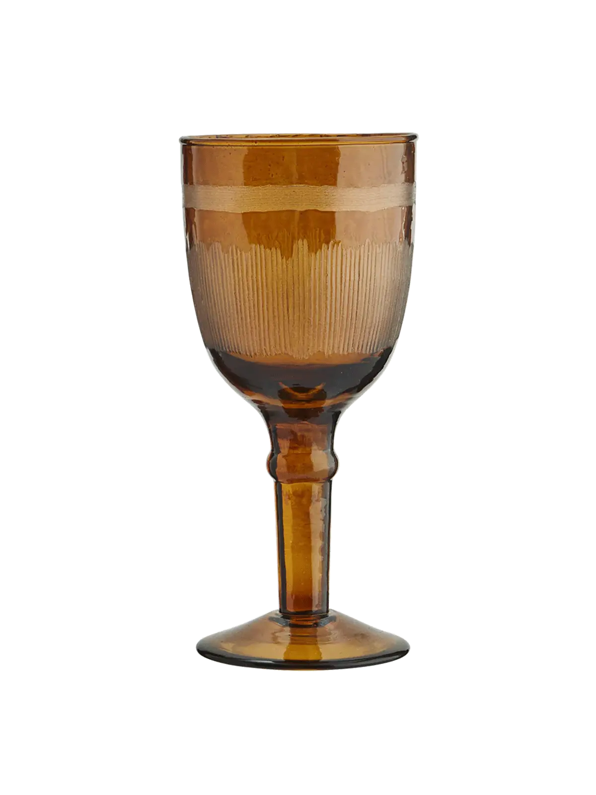 Hammered Wine Glass with Stripes Wooden Horse