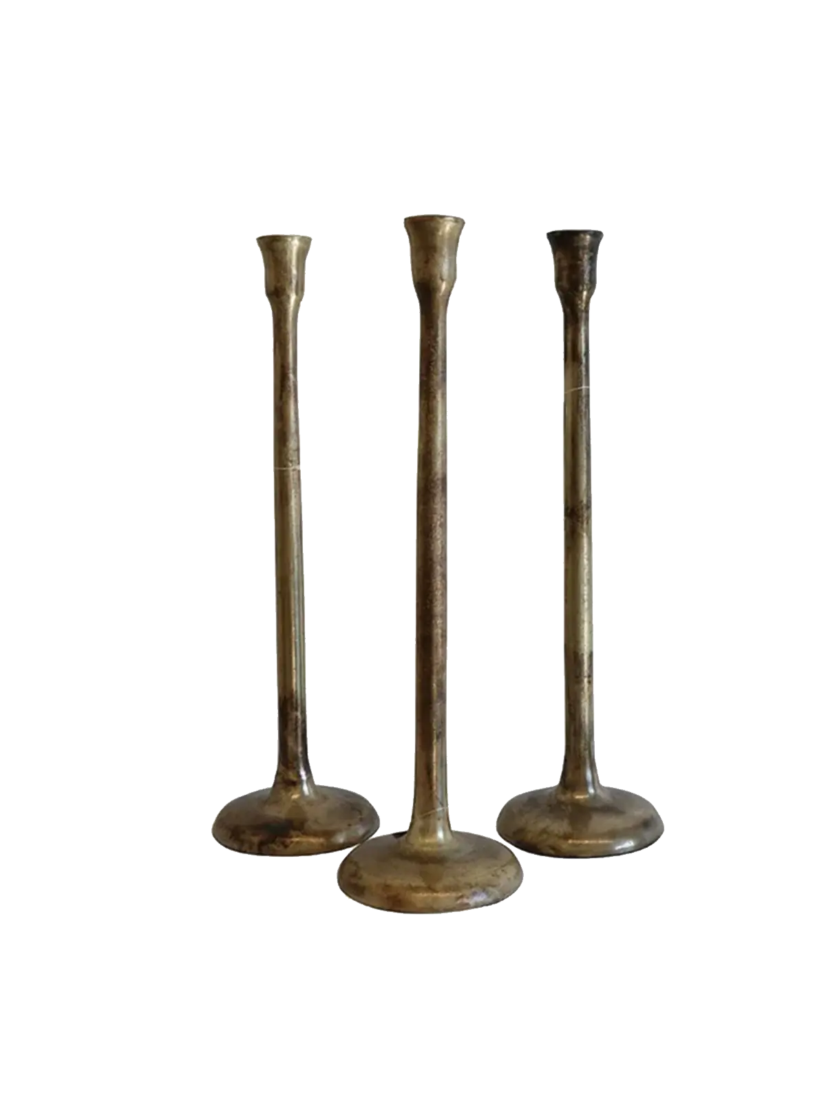 Haveli Candlestick Set of 3 in Antique Brass Finish CC Interiors