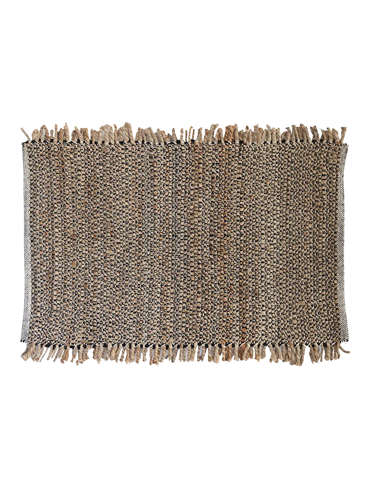 Herringbone Black/Natural Jute Kilim Rug CC Interiors